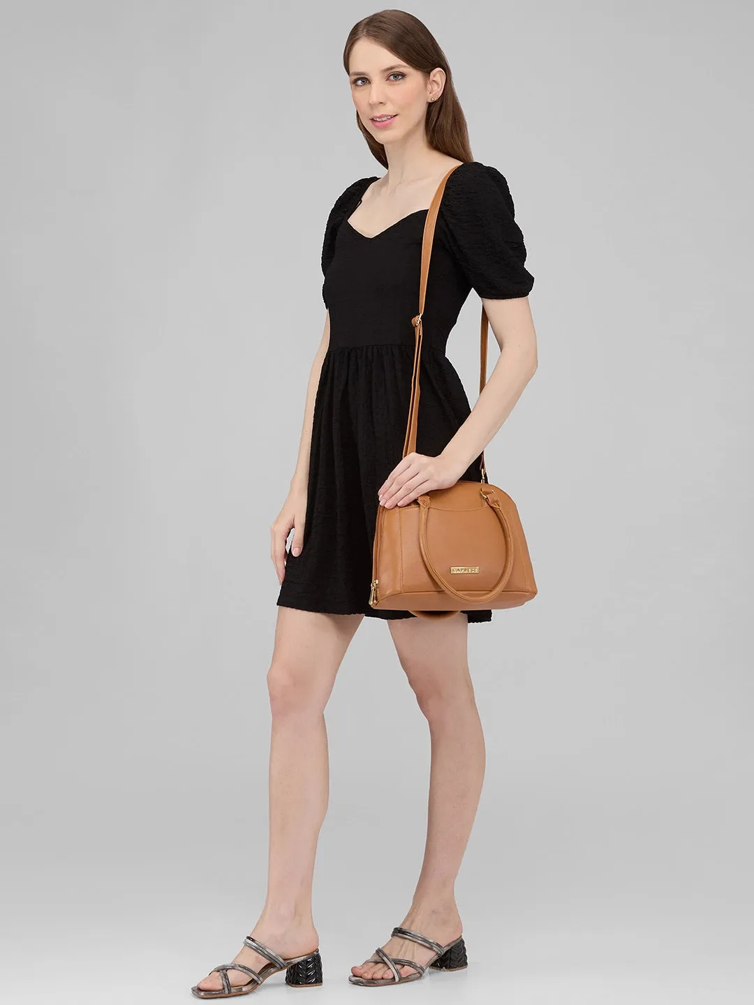 Caprese Montana Small Tan Satchel Bag