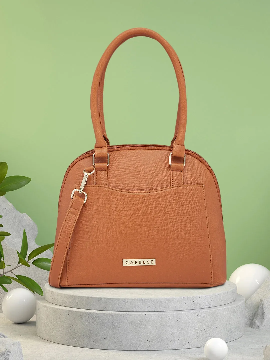 Caprese Montana Small Tan Satchel Bag