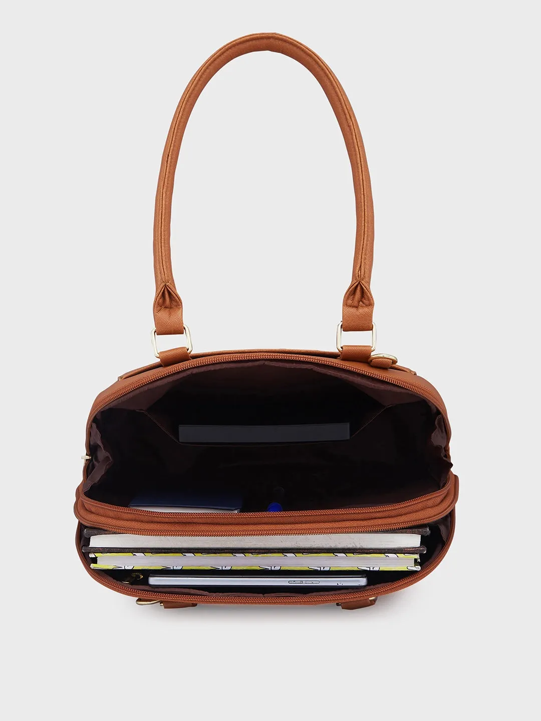 Caprese Montana Small Tan Satchel Bag