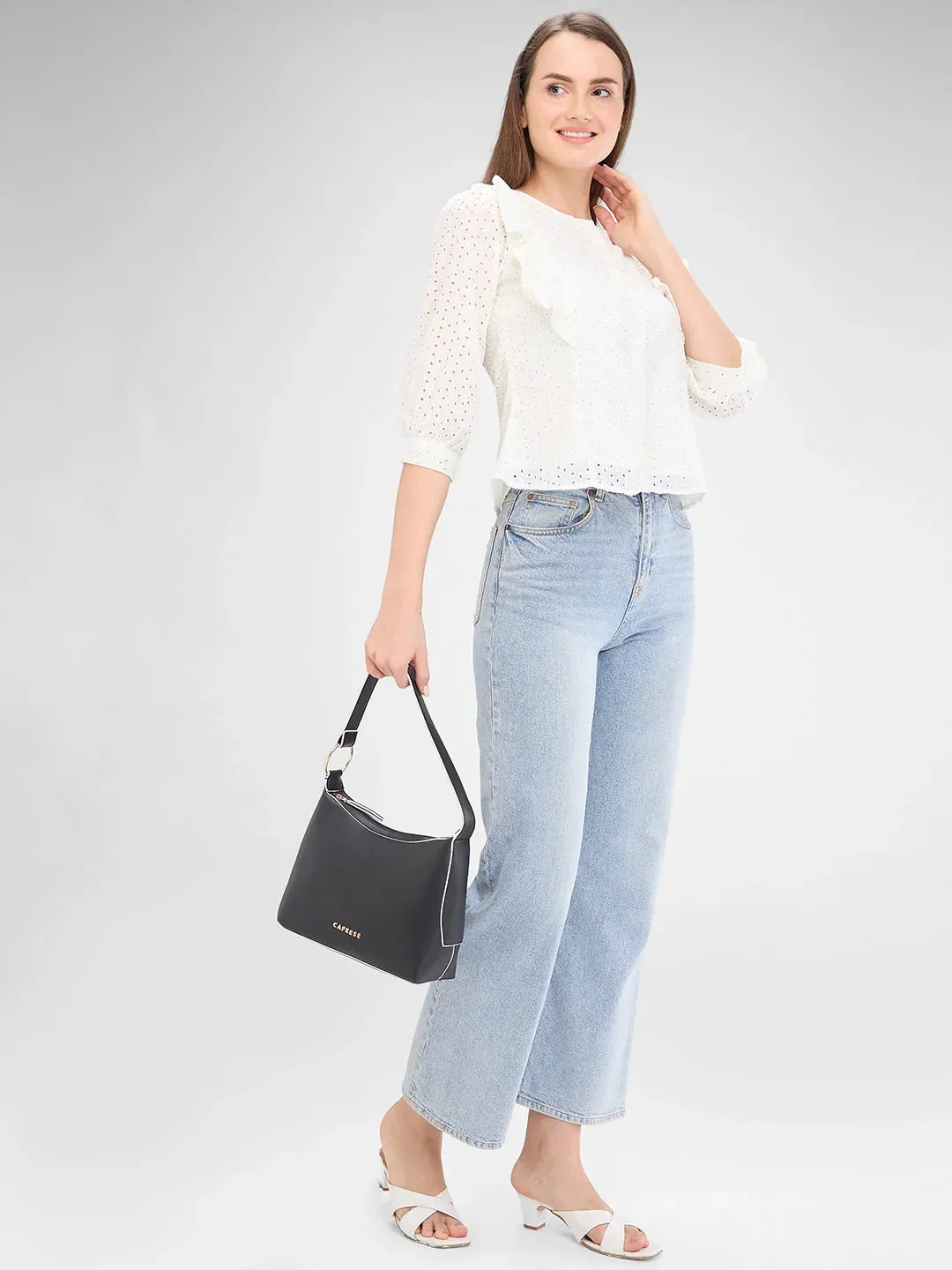 Caprese Olbia Medium Black Hobo Bag