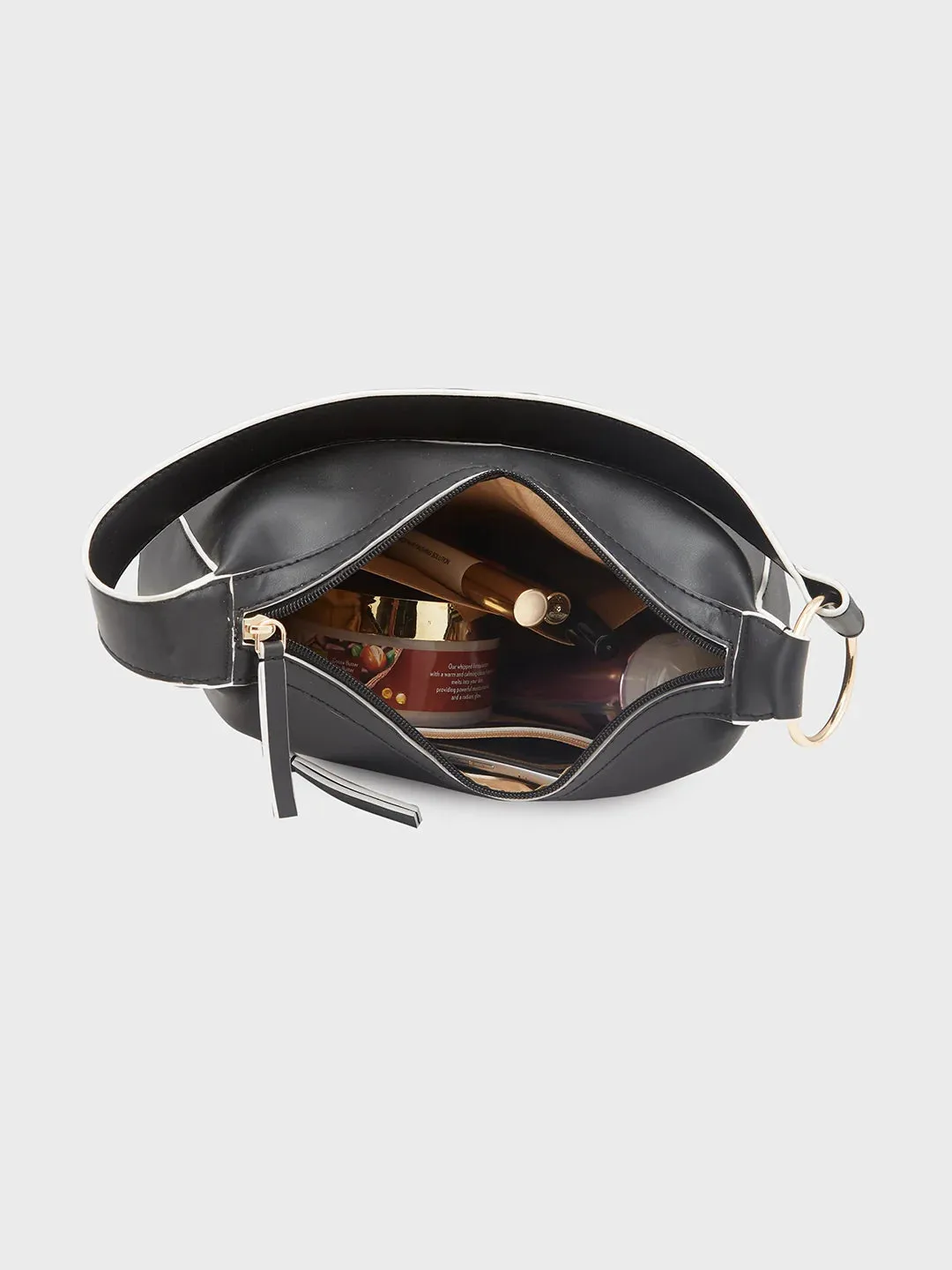 Caprese Olbia Medium Black Hobo Bag