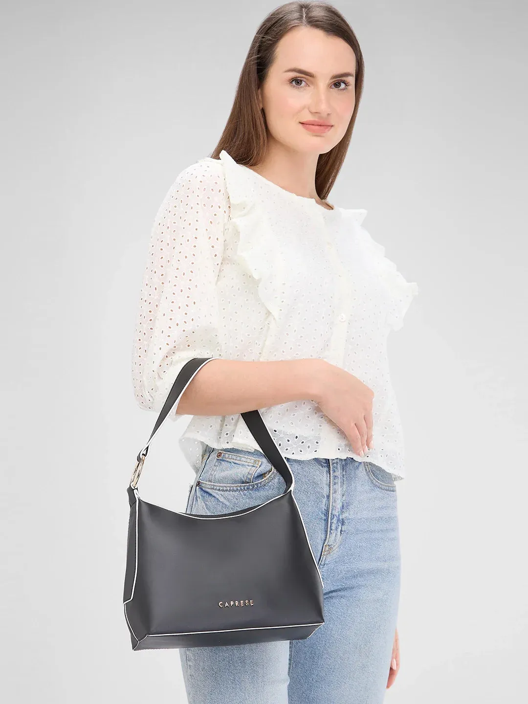 Caprese Olbia Medium Black Hobo Bag
