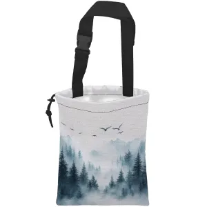Car Trash Bag Hanging Misty Forest and Birds Car Trash Can Waterproof Garbage Bag Hanging for Car Back Seat