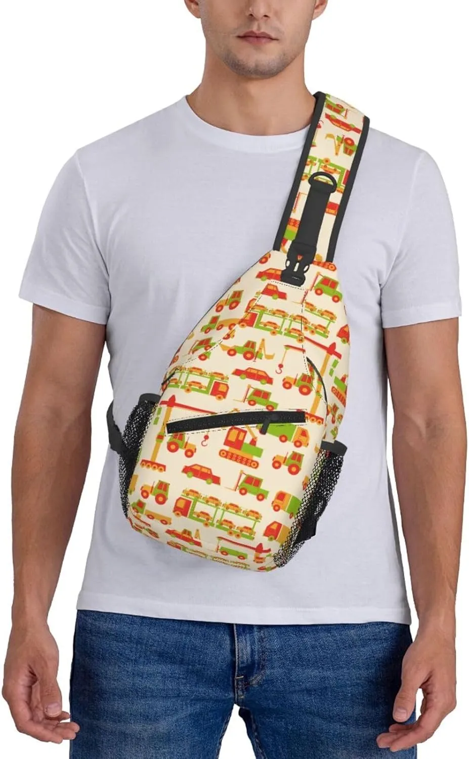 Cartoon Tool Car Chest Sling Bag Crossbody Shoulder Backpack Bag Gym Cycling Daypack Travel Hiking Cross Bag