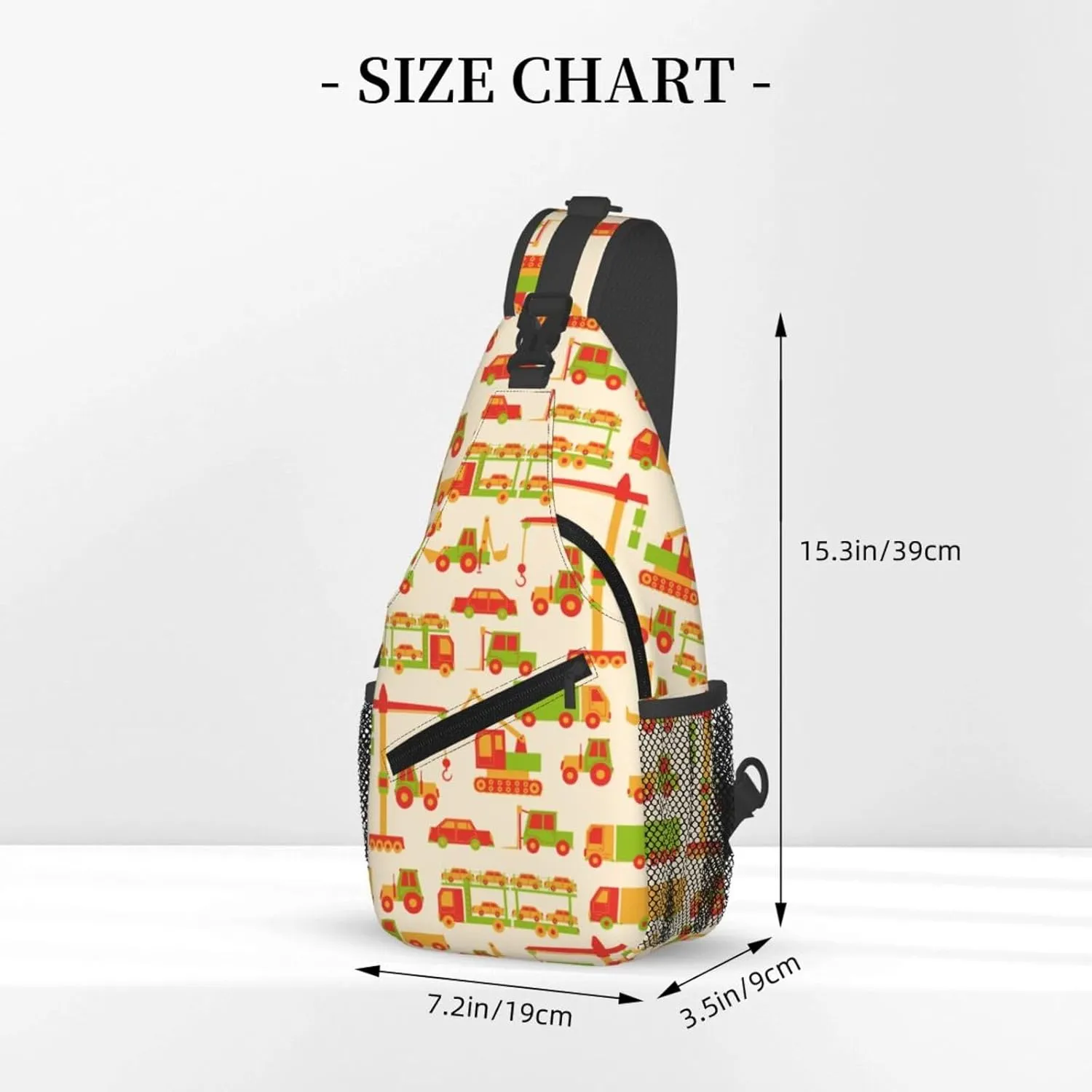 Cartoon Tool Car Chest Sling Bag Crossbody Shoulder Backpack Bag Gym Cycling Daypack Travel Hiking Cross Bag