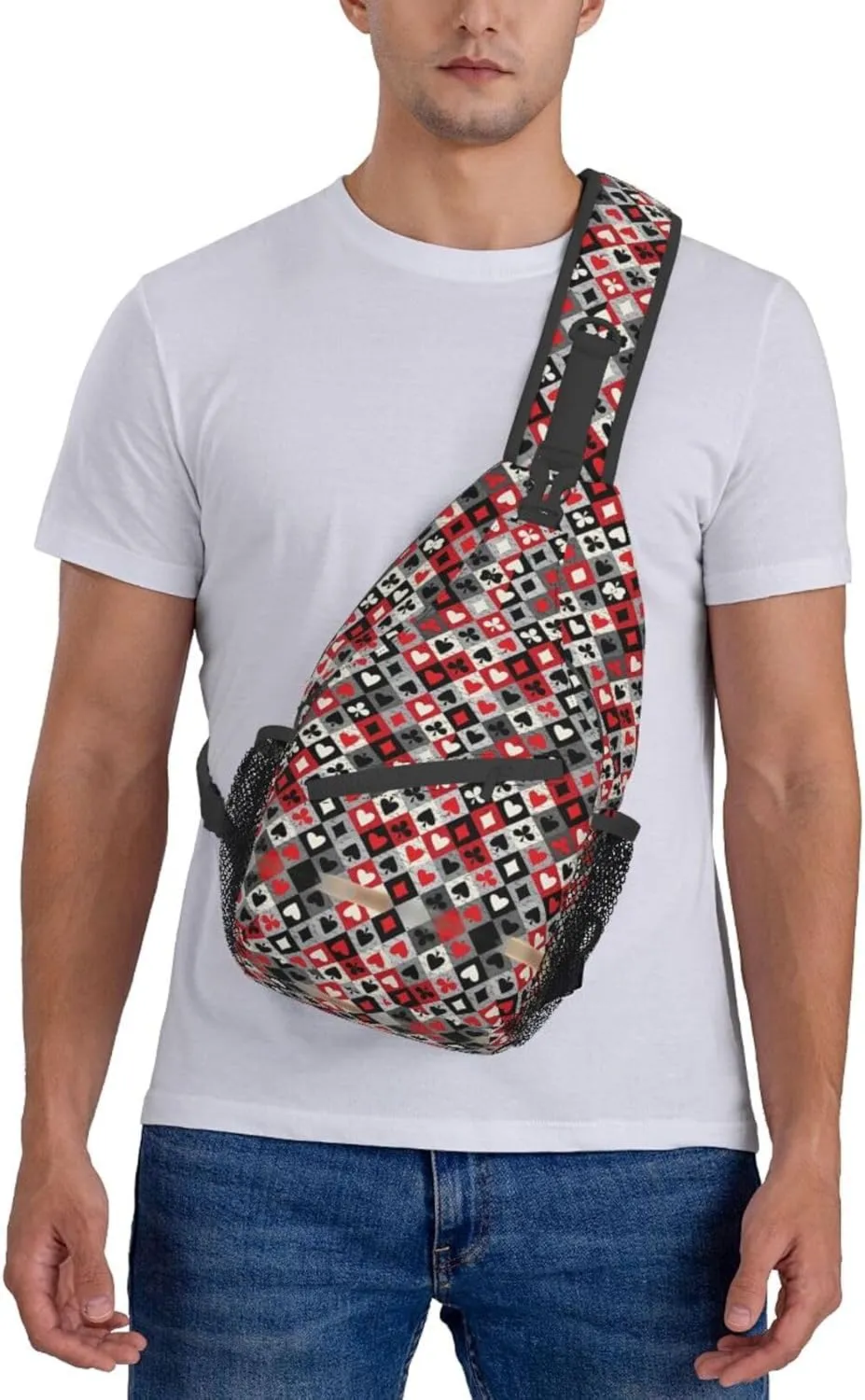 Carttoon Cat Crossbody Bag Chest Shoulder Bag Small Casual Backpack Suitable For Women Men Hiking