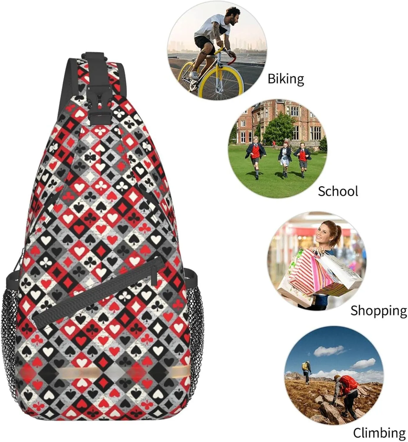 Carttoon Cat Crossbody Bag Chest Shoulder Bag Small Casual Backpack Suitable For Women Men Hiking
