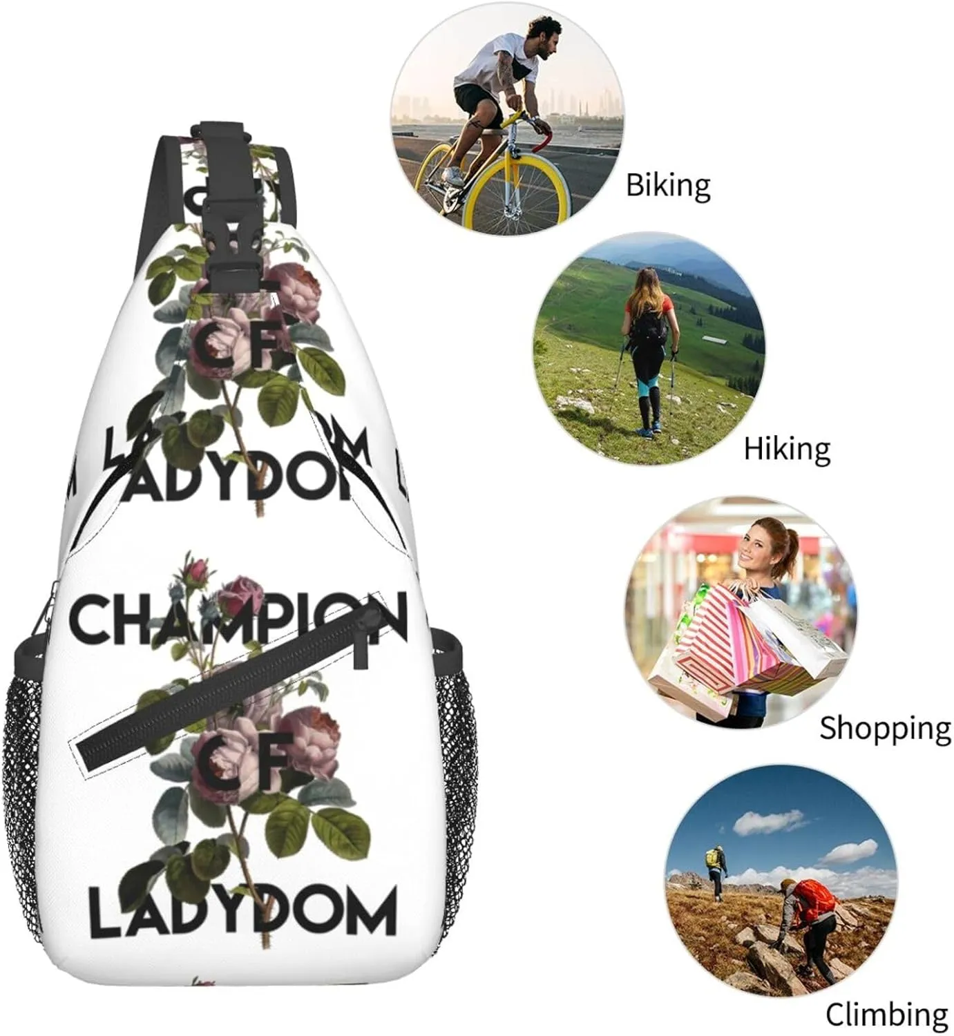 Champion Ladydom Chest Sling Bag Crossbody Shoulder Backpack Bag Gym Cycling Daypack Travel Hiking Cross Bag