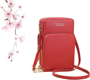Cherishion Leather Small Crossbody Bag, Cherishion Mini Messenger Shoulder Handbag, Women's Mobile Phone Bag