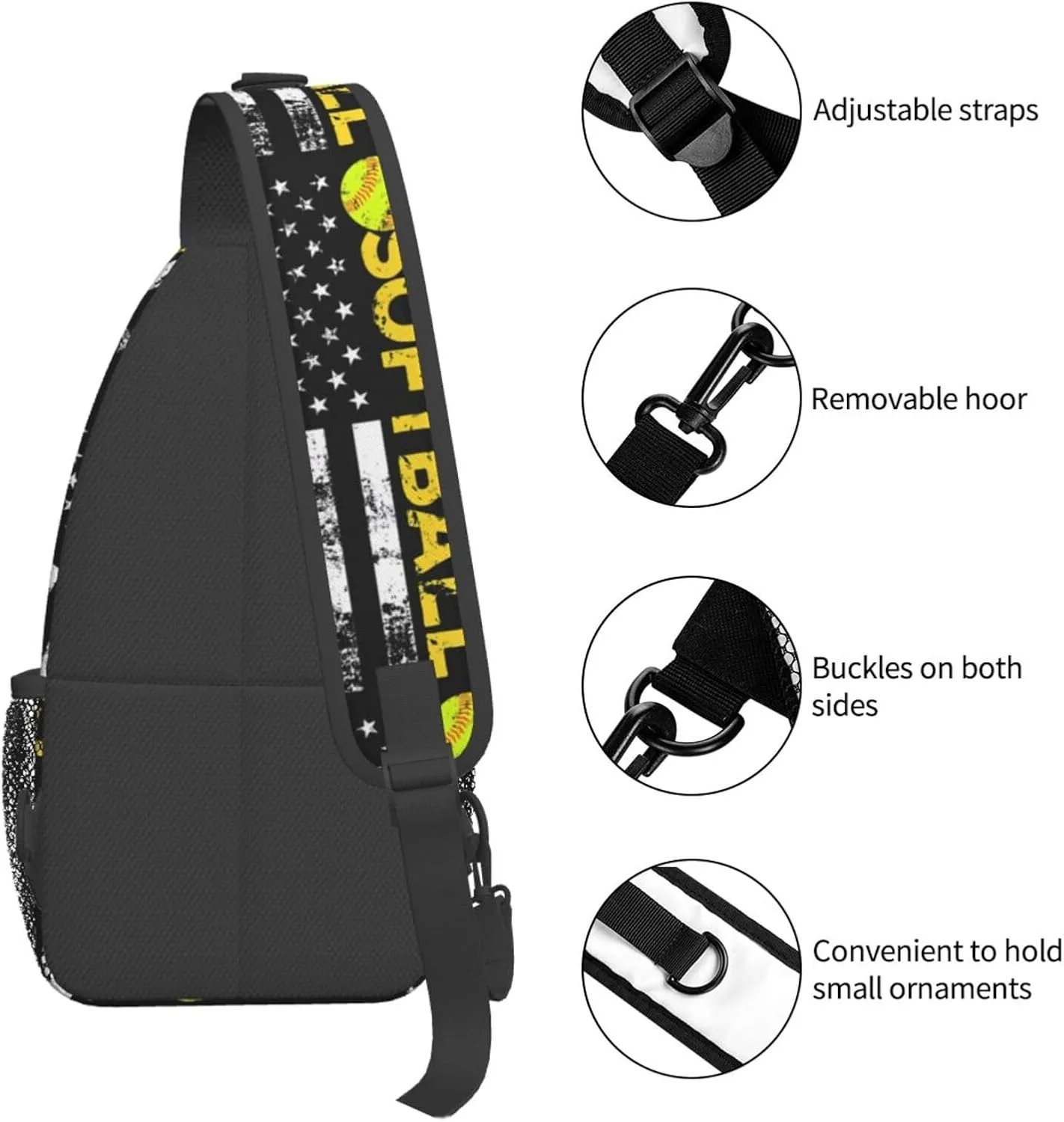 Chest Sling Bag Crossbody Shoulder Backpack Bag Gym Cycling Travel Hiking Daypack Cross Bag