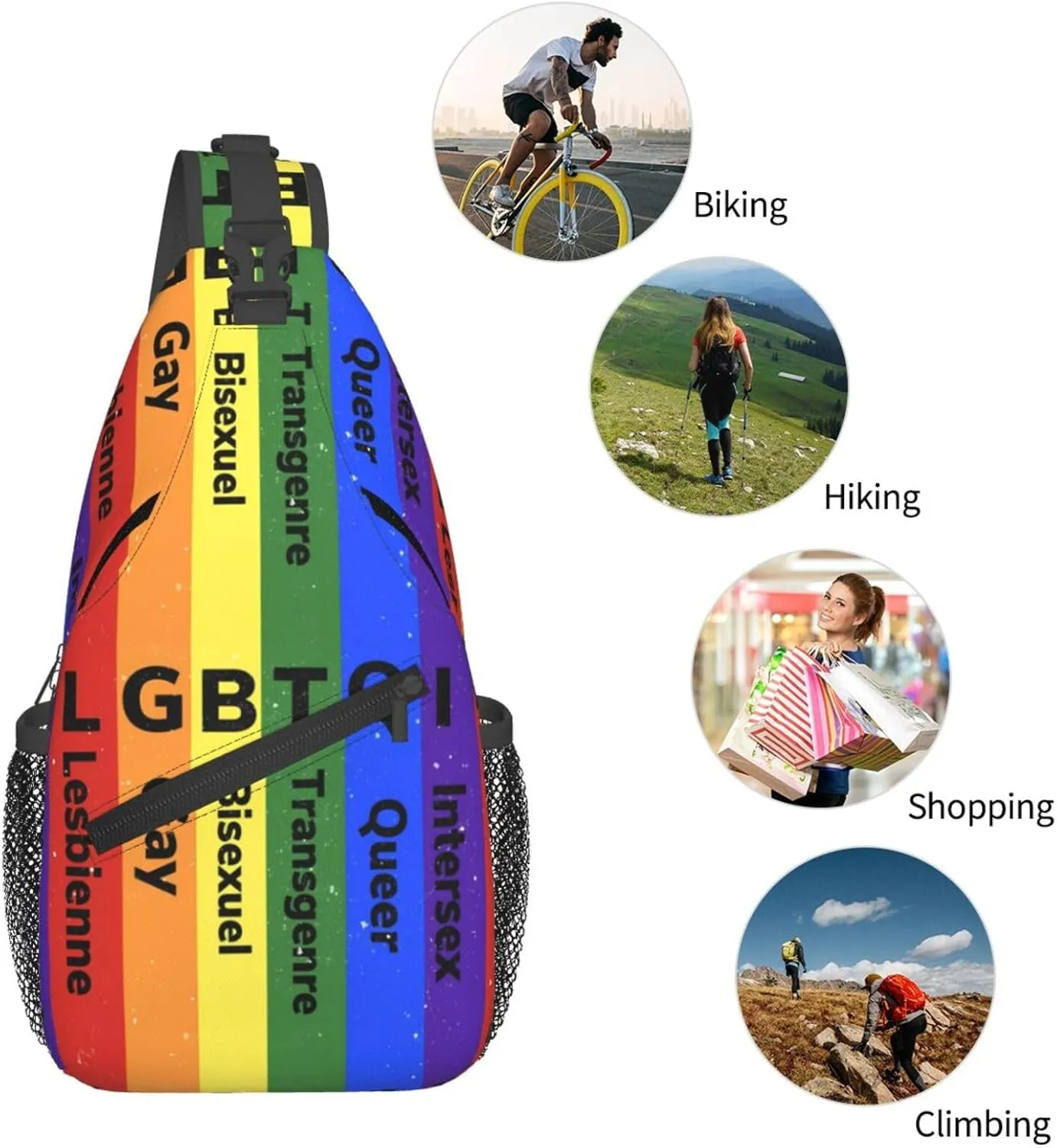 Chest Sling Bag Crossbody Shoulder Backpack Bag Gym Cycling Travel Hiking Daypack Cross Bag