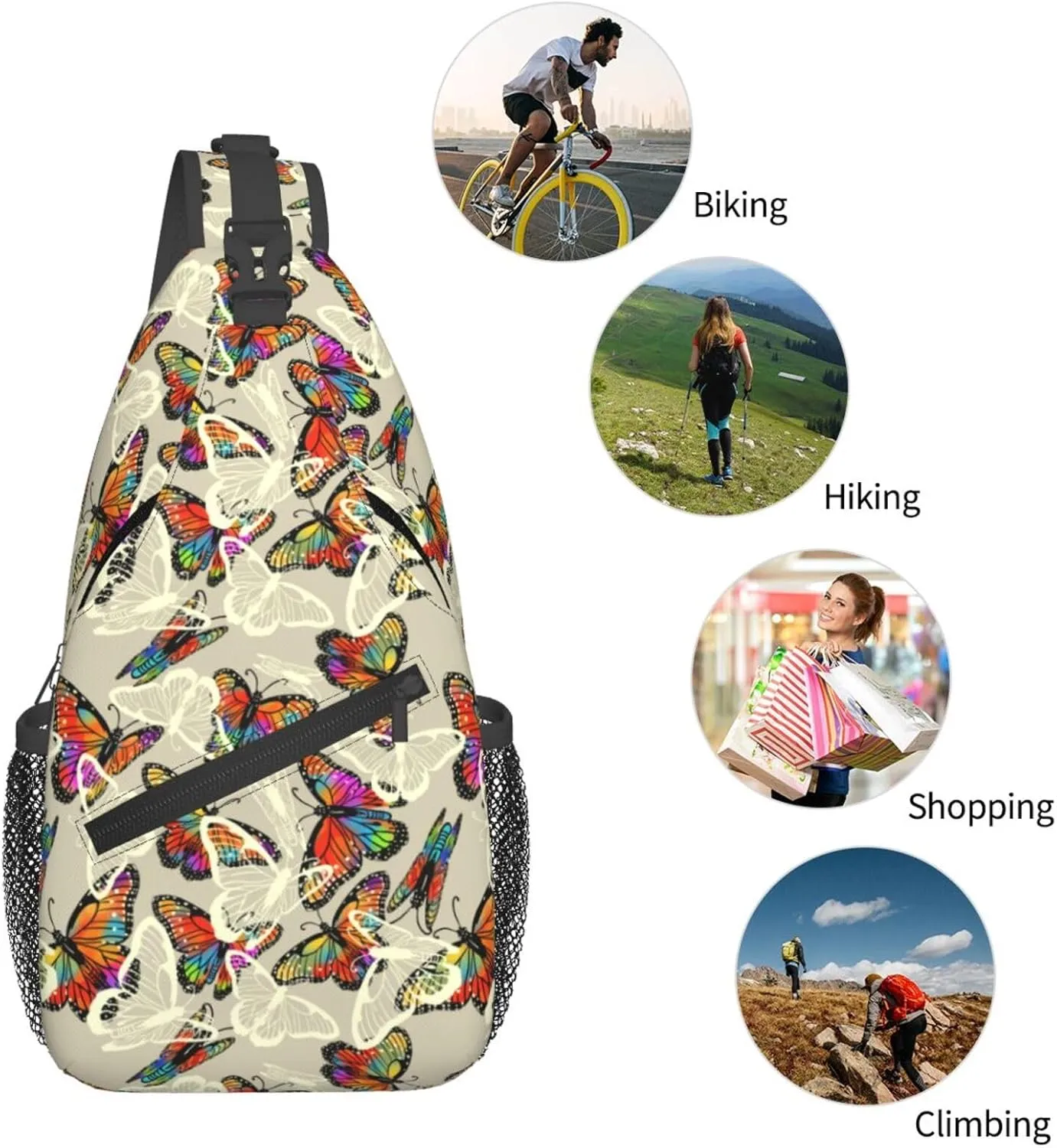 Chest Sling Bag Crossbody Shoulder Backpack Bag Gym Cycling Travel Hiking Daypack Cross Bag