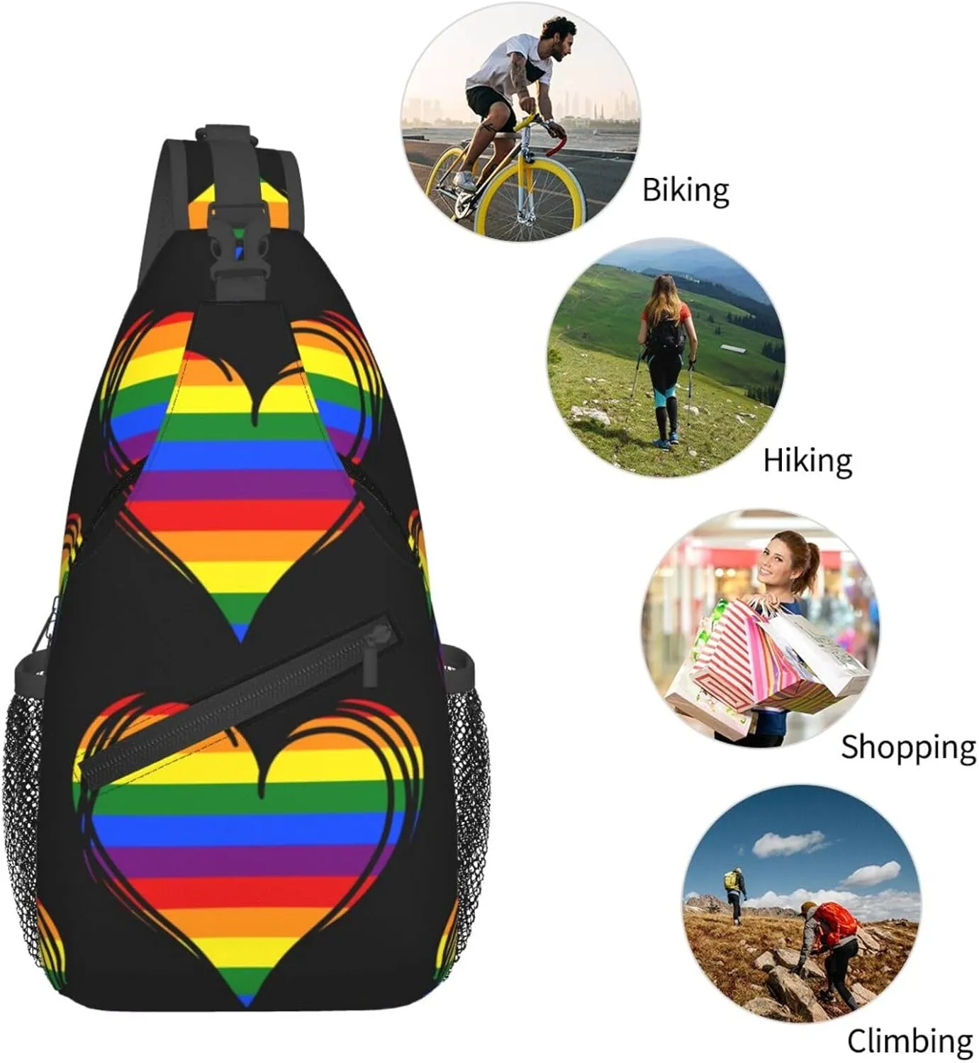 Chest Sling Bag Crossbody Shoulder Backpack Bag Gym Cycling Travel Hiking Daypack Cross Bag
