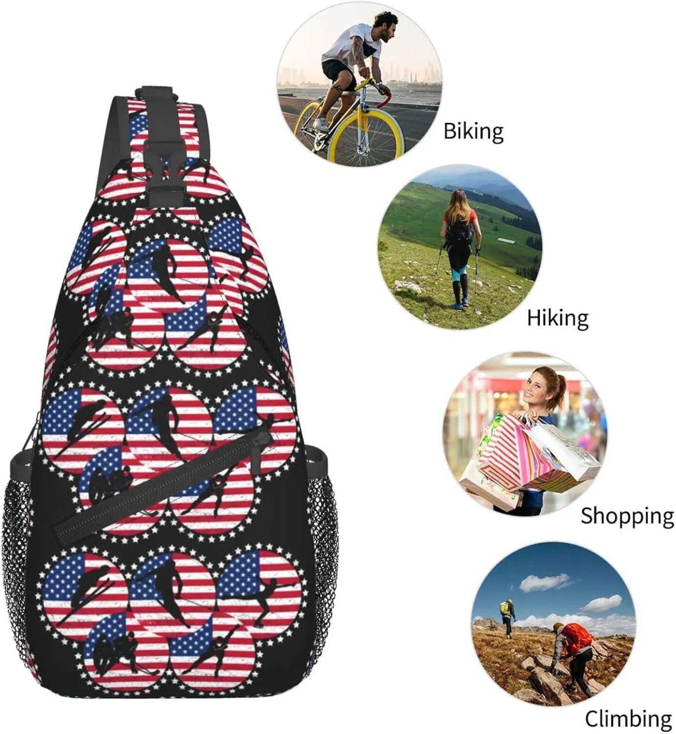 Chest Sling Bag Crossbody Shoulder Backpack Bag Gym Cycling Travel Hiking Daypack Cross Bag