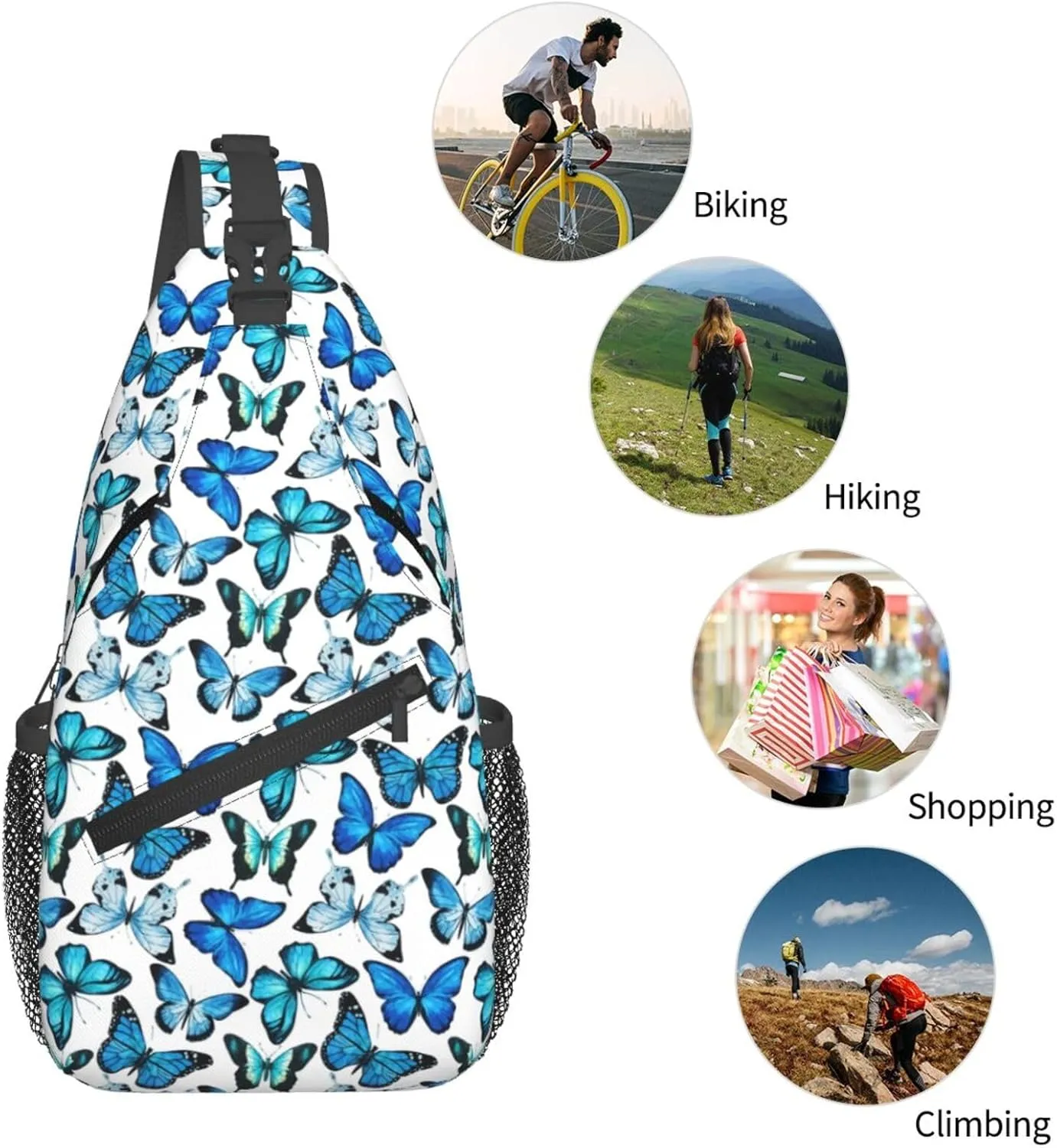 Chest Sling Bag Crossbody Shoulder Backpack Bag Gym Cycling Travel Hiking Daypack Cross Bag