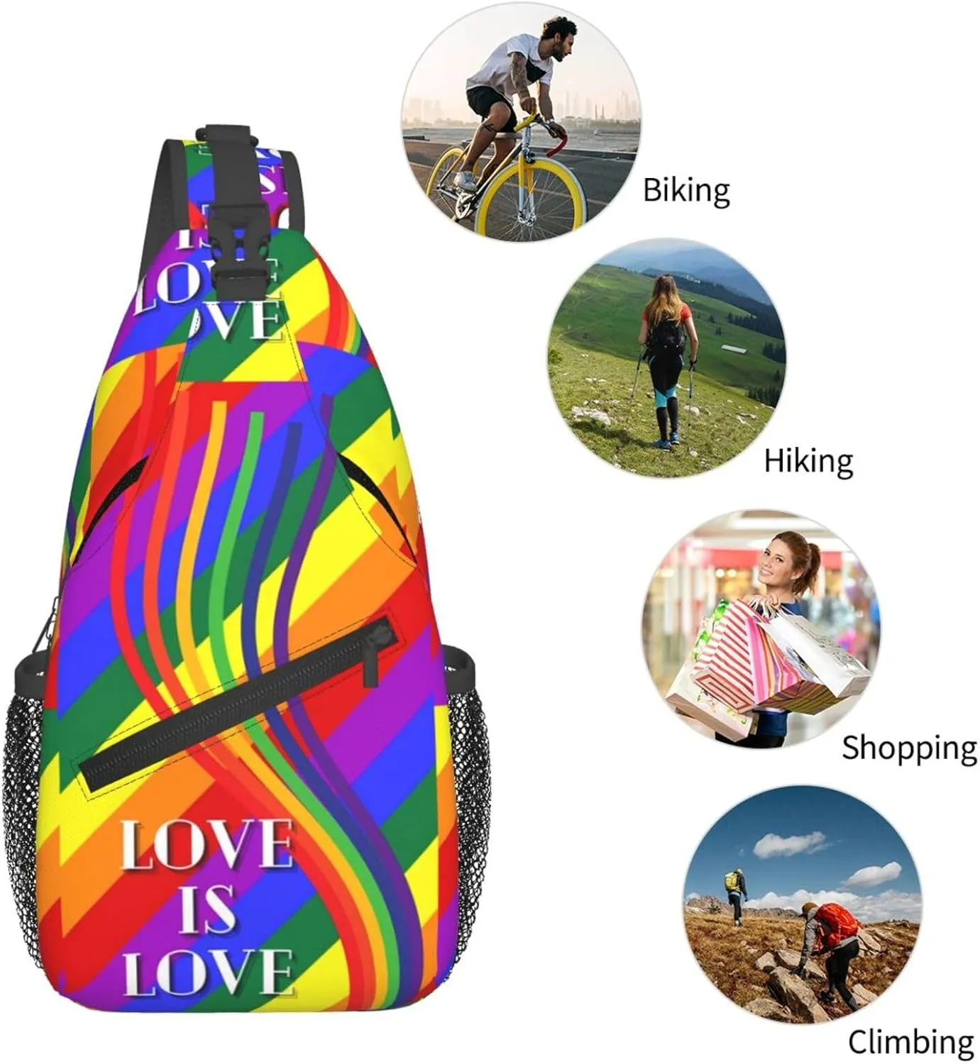 Chest Sling Bag Crossbody Shoulder Backpack Bag Gym Cycling Travel Hiking Daypack Cross Bag