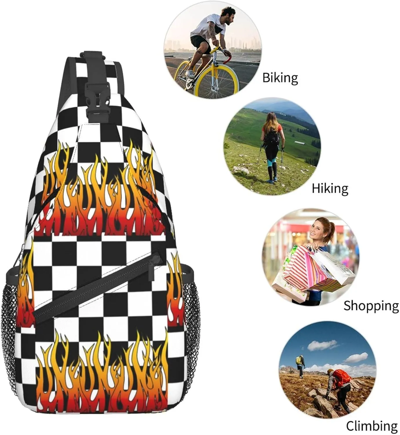 Chest Sling Bag Crossbody Shoulder Backpack Bag Gym Cycling Travel Hiking Daypack Cross Bag