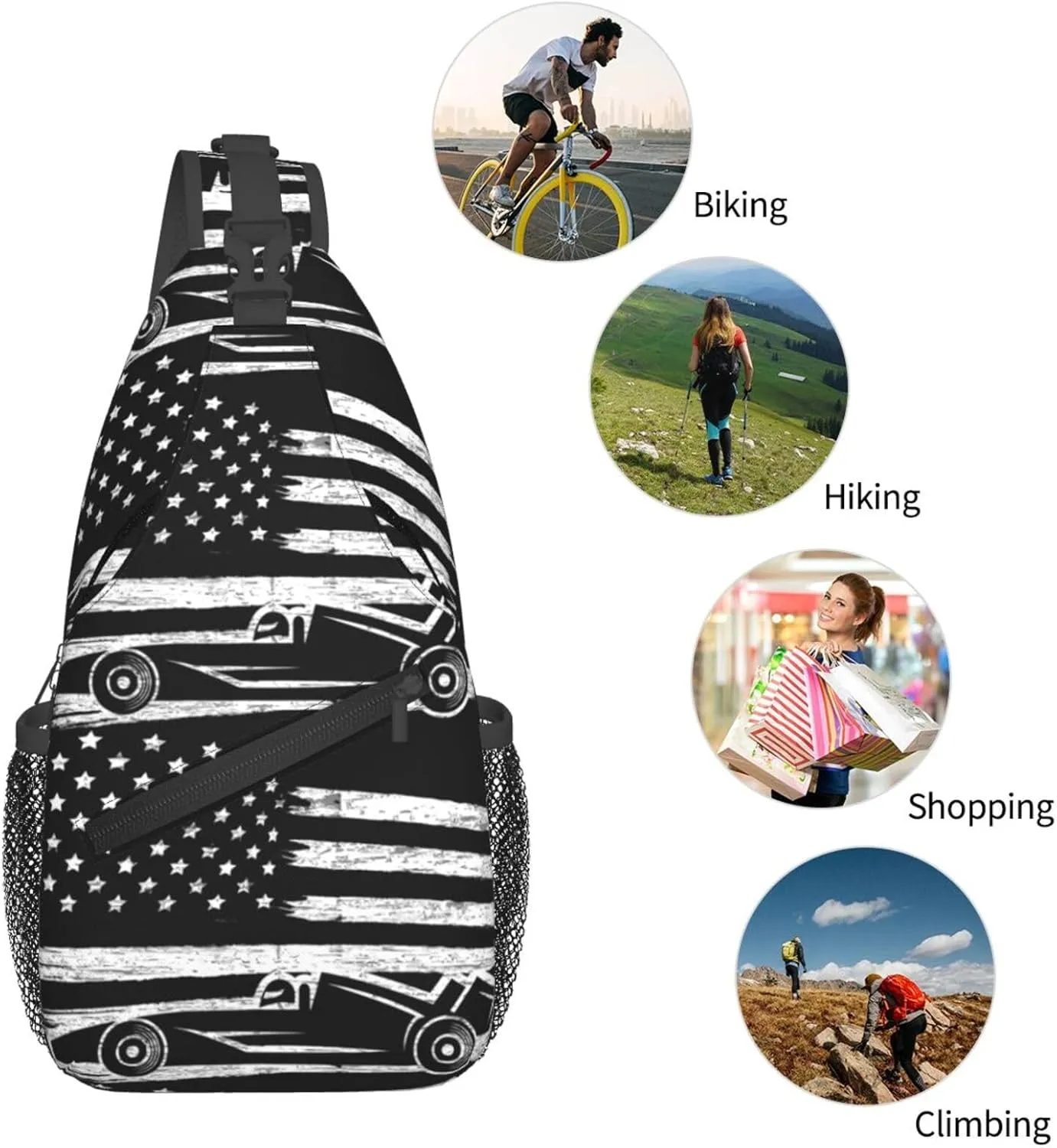 Chest Sling Bag Crossbody Shoulder Backpack Bag Gym Cycling Travel Hiking Daypack Cross Bag