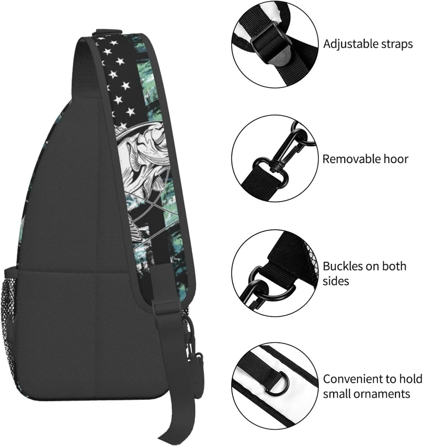 Chest Sling Bag Crossbody Shoulder Backpack Bag Gym Cycling Travel Hiking Daypack Cross Bag
