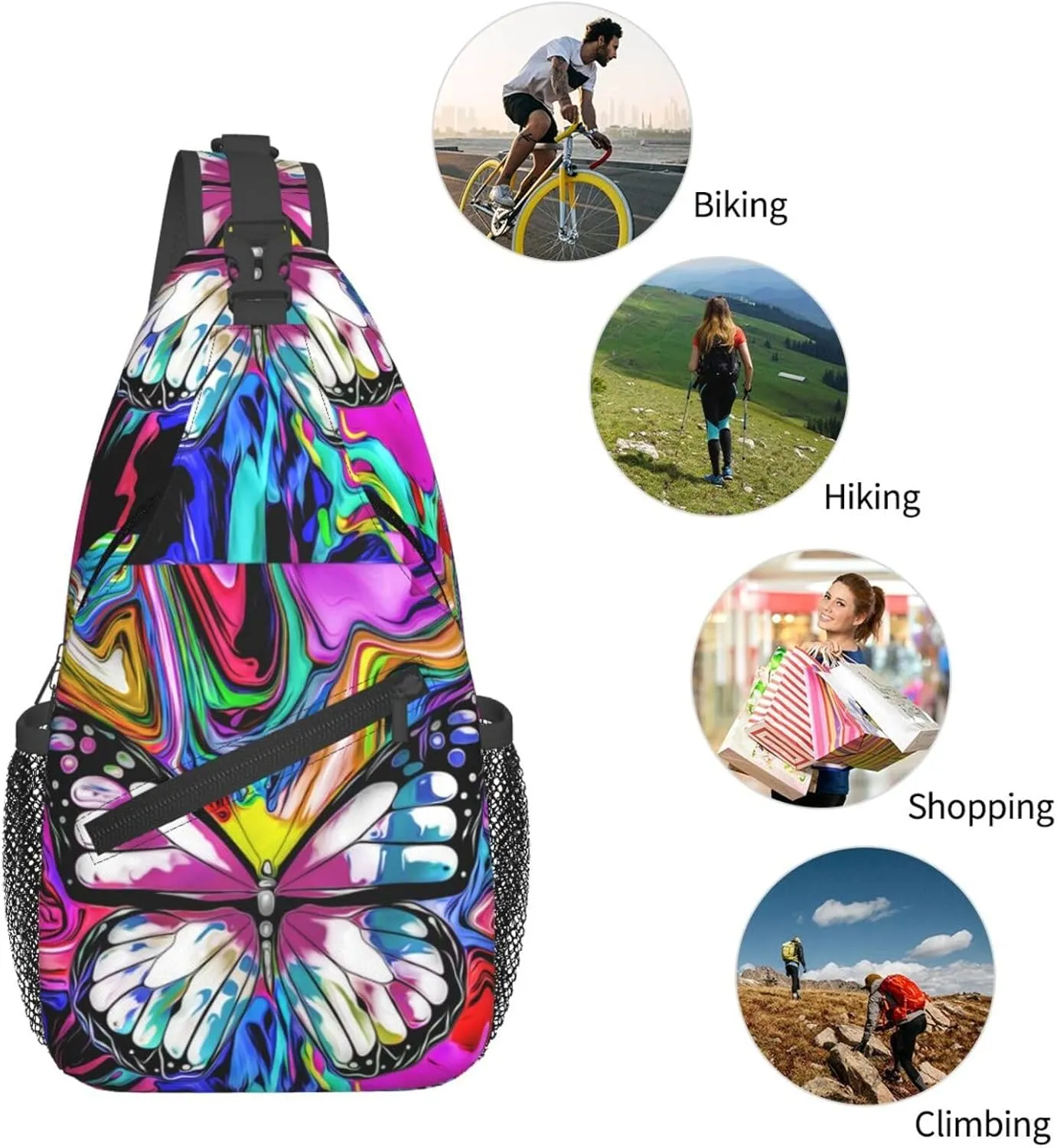 Chest Sling Bag Crossbody Shoulder Backpack Bag Gym Cycling Travel Hiking Daypack Cross Bag