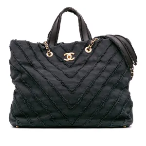 Chevron Canvas Cuba Patchwork Shopper Tote