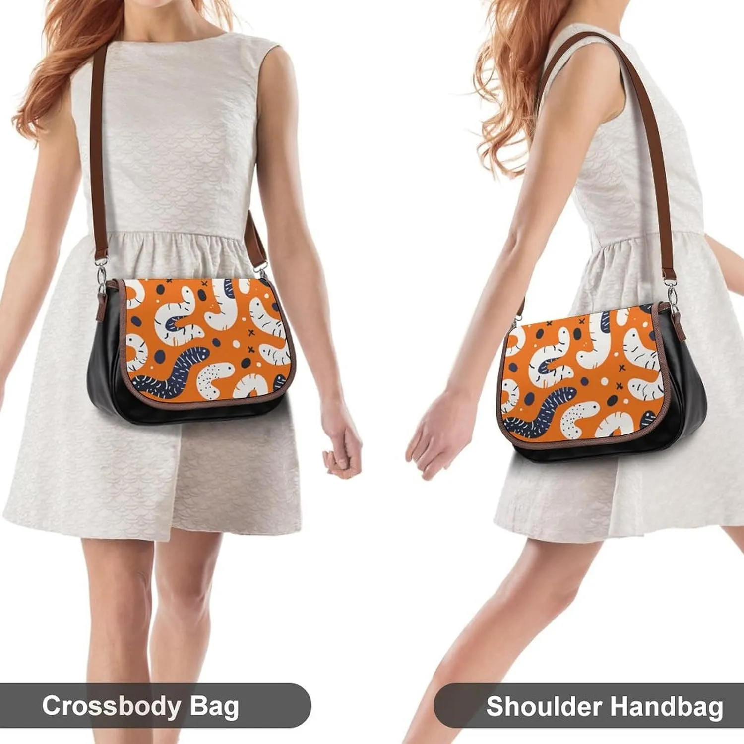 Chinese Style Landscape Crossbody Bags for Women Travel Shoulder Bag Small Leather Cross Body Handbags