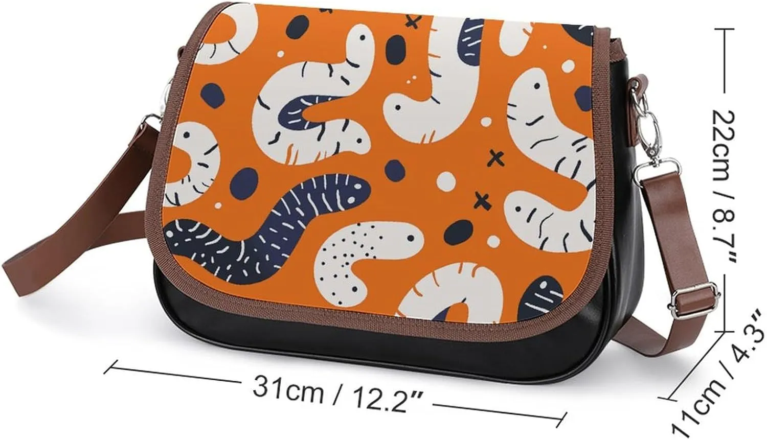 Chinese Style Landscape Crossbody Bags for Women Travel Shoulder Bag Small Leather Cross Body Handbags