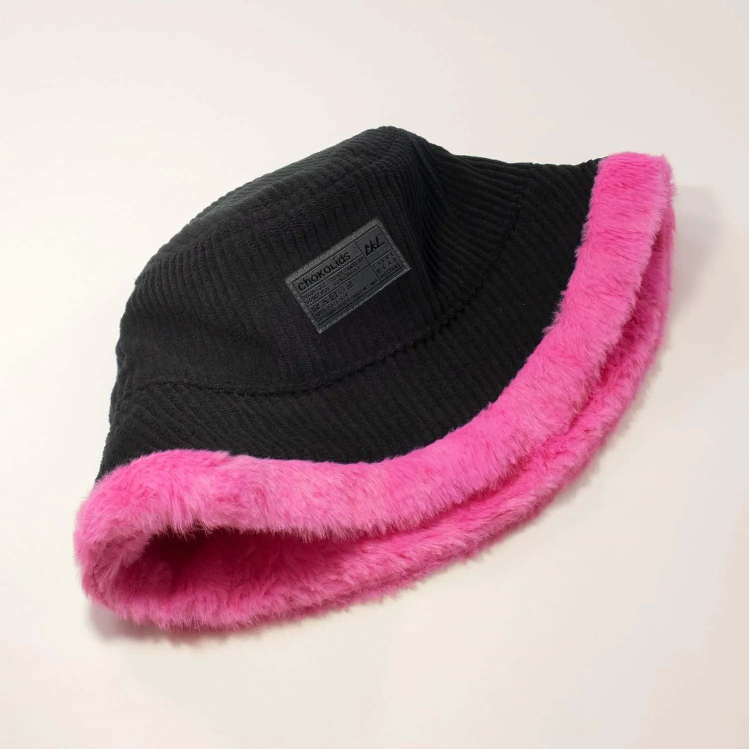 CHOK.LIDS Reversible Fur Bucket Hat Elegant Fuzzy Bucket Hat Corduroy Trendy Winter Hat Fluffy Warm Fashionable Fleece