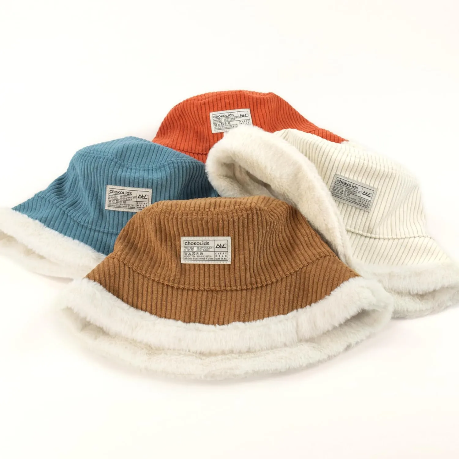CHOK.LIDS Reversible Fur Bucket Hat Elegant Fuzzy Bucket Hat Corduroy Trendy Winter Hat Fluffy Warm Fashionable Fleece