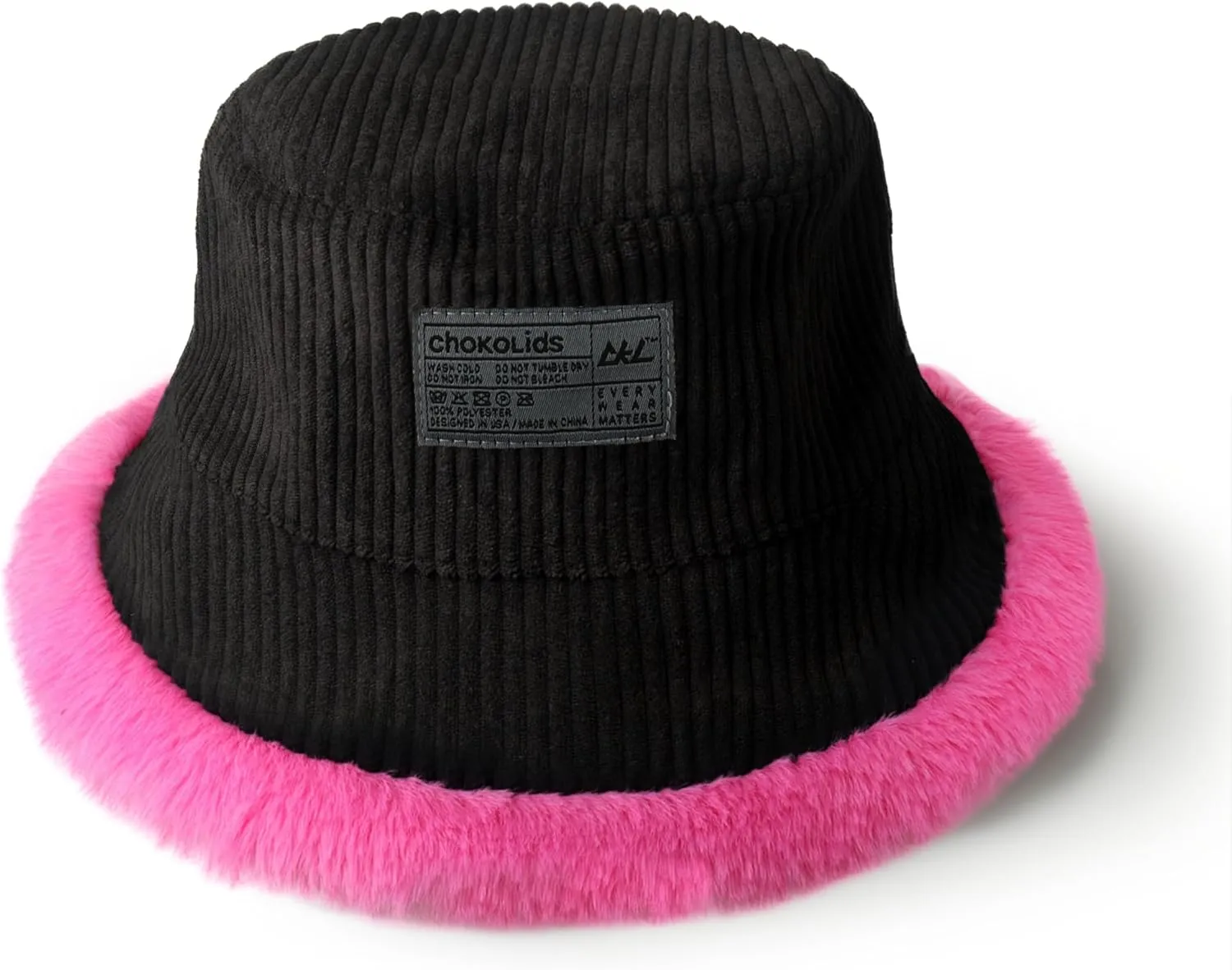CHOK.LIDS Reversible Fur Bucket Hat Elegant Fuzzy Bucket Hat Corduroy Trendy Winter Hat Fluffy Warm Fashionable Fleece