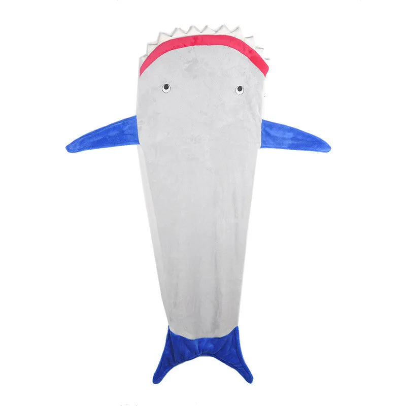 Christmas Gift Towel Envelopes Soft Sofa Beds Blankets Shark Sleeping Bag For 5-12T Kids
