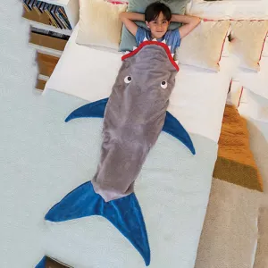 Christmas Gift Towel Envelopes Soft Sofa Beds Blankets Shark Sleeping Bag For 5-12T Kids