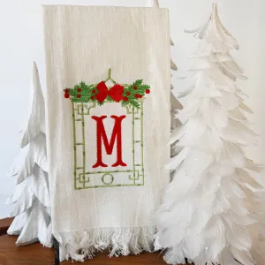 Christmas Pagoda Initial Hand Towel