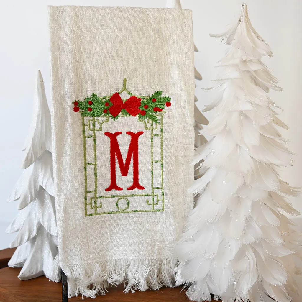 Christmas Pagoda Initial Hand Towel