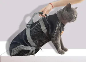 Cinf Cat Nail Clipping Cleaning Grooming Restraint Bag No Scratching Biting for Bathing Nail Trimming Injecting Examining(Black,S)