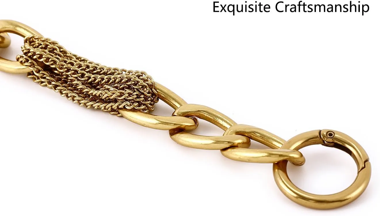Classy Metal Tassels Bag Chains Purse Handles Shoulder Strap Replacement Charms Accessories (Antique Gold Small 24'')