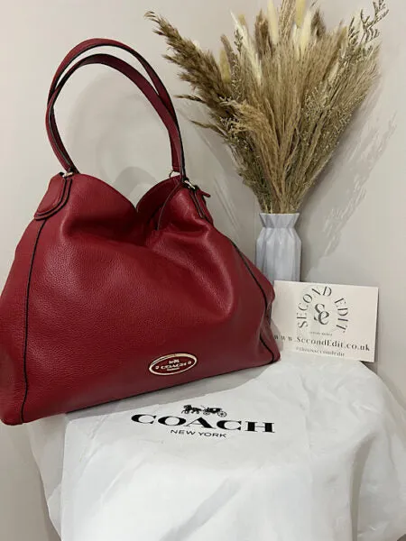 Coach Edie Hobo Tote, Red