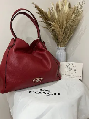 Coach Edie Hobo Tote, Red