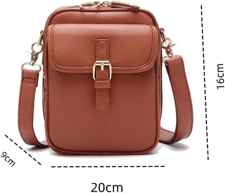 Collaboraten1 Crossbody Leather Bag, Tojoyride Crossbody Bag, Vintage Double Layer Large Capacity Mini Cross Body Bags