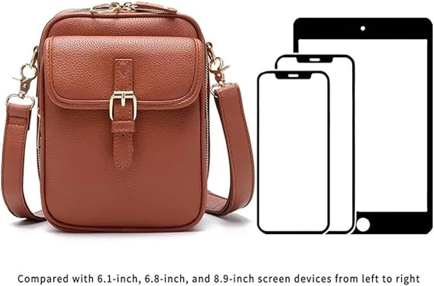 Collaboraten1 Crossbody Leather Bag, Tojoyride Crossbody Bag, Vintage Double Layer Large Capacity Mini Cross Body Bags