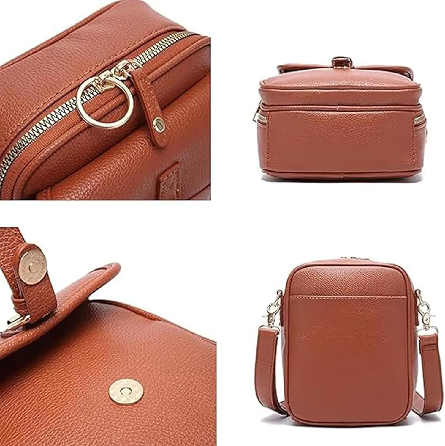 Collaboraten1 Crossbody Leather Bag, UrvashiCrossbody Bag, Vintage Double Layer Large Capacity Mini Cross Body Bags