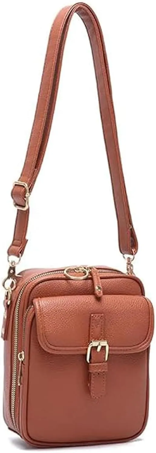 Collaboraten1 Crossbody Leather Bag, UrvashiCrossbody Bag, Vintage Double Layer Large Capacity Mini Cross Body Bags