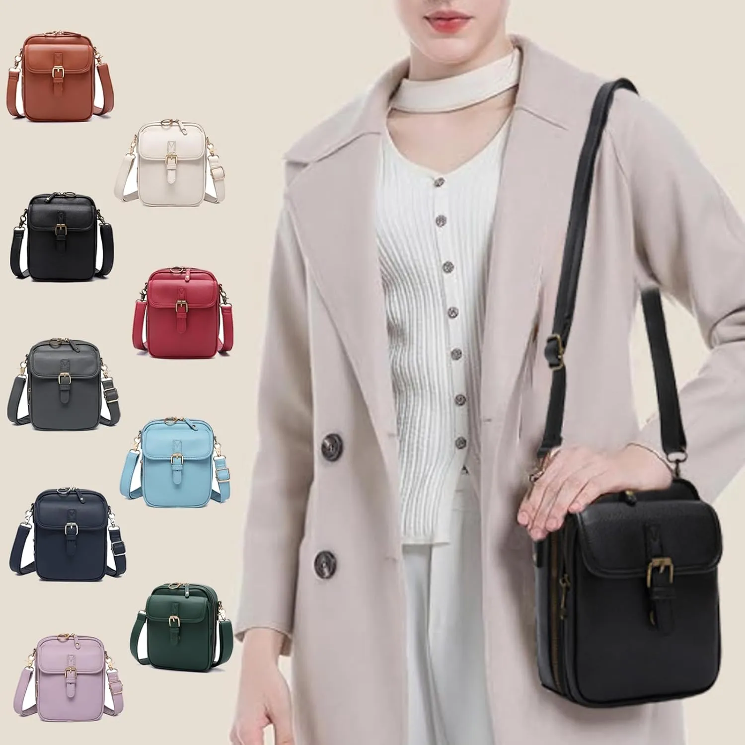 Collaboraten1 Crossbody Leather Bag,Urvashi Crossbody Leather Bag,Tojoyride Crossbody Bag,Small Crossbody Bags for Women Men