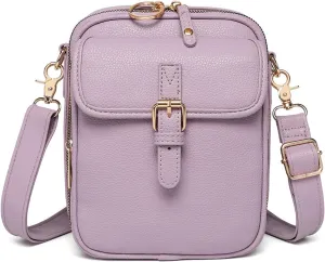 CollaboratenVegan Leather Crossbody Bag - Double Layer Large Capacity Anti-Theft Mini Messenger Bag for Women/Men
