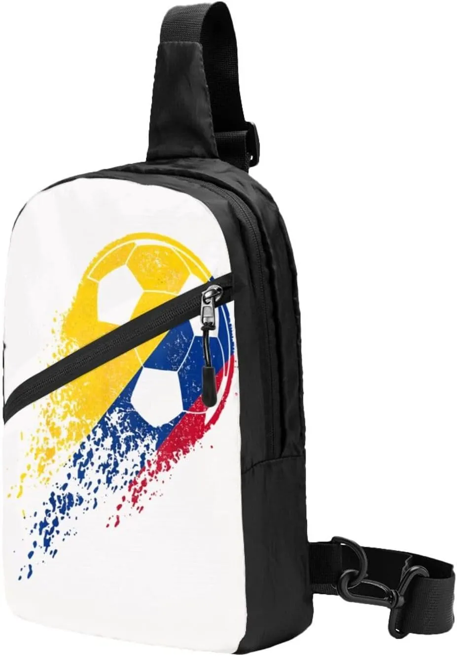 Colombia Soccer Colombian Flag Pride Soccer Player Packable Crossbody Bag Portable Sling Bags Foldable Travel Daypack Reusable Sports Shoulder Backpack Diagonally Chest Bag for Workout