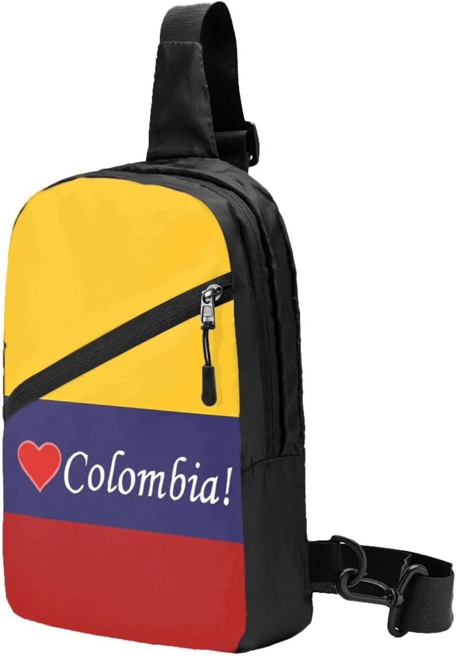 Colombian Colombia Flag Packable Crossbody Bag Portable Sling Bags Foldable Travel Daypack Reusable Sports Shoulder Backpack Diagonally Chest Bag for Workout