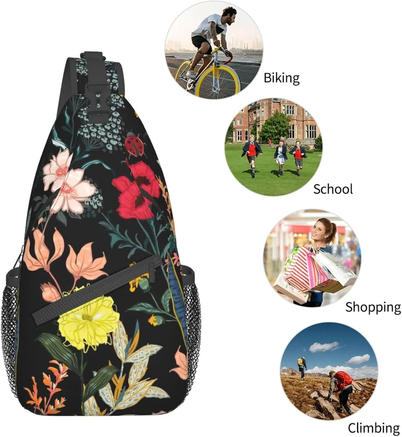 Color Octopus Crossbody Bag Chest Shoulder Bag Small Casual Backpack Suitable For Women Men Hiking