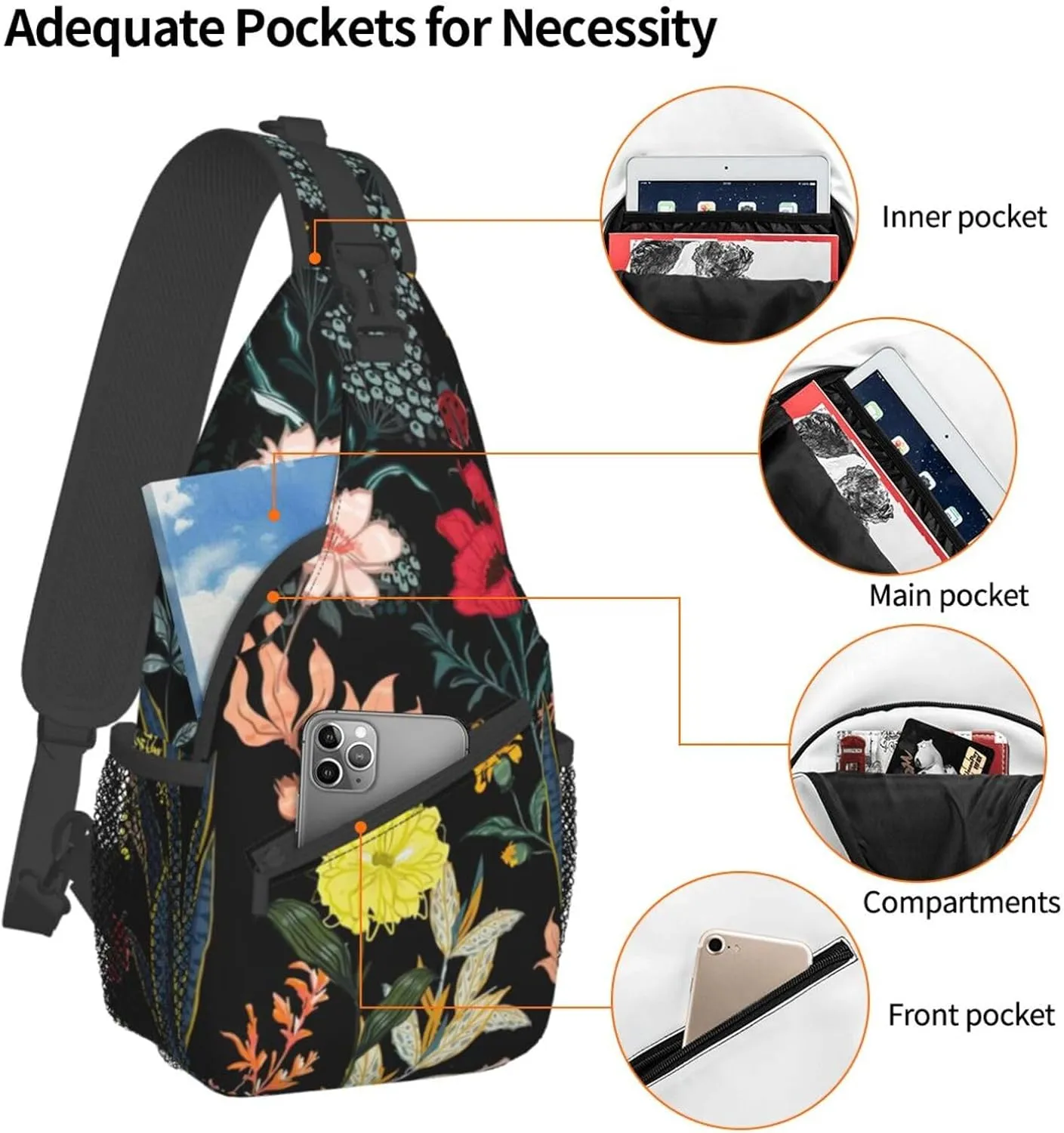 Color Octopus Crossbody Bag Chest Shoulder Bag Small Casual Backpack Suitable For Women Men Hiking
