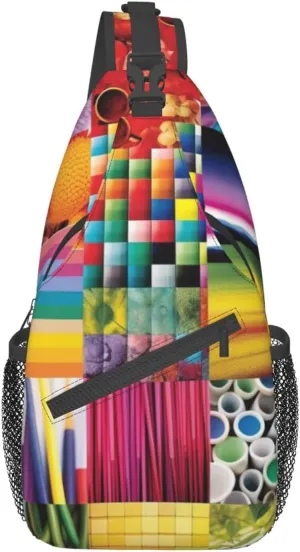 Colorful Collage Cross Chest Bag Diagonally Crossbody Shoulder Bag Travel Backpack Sling Bag for Women Men