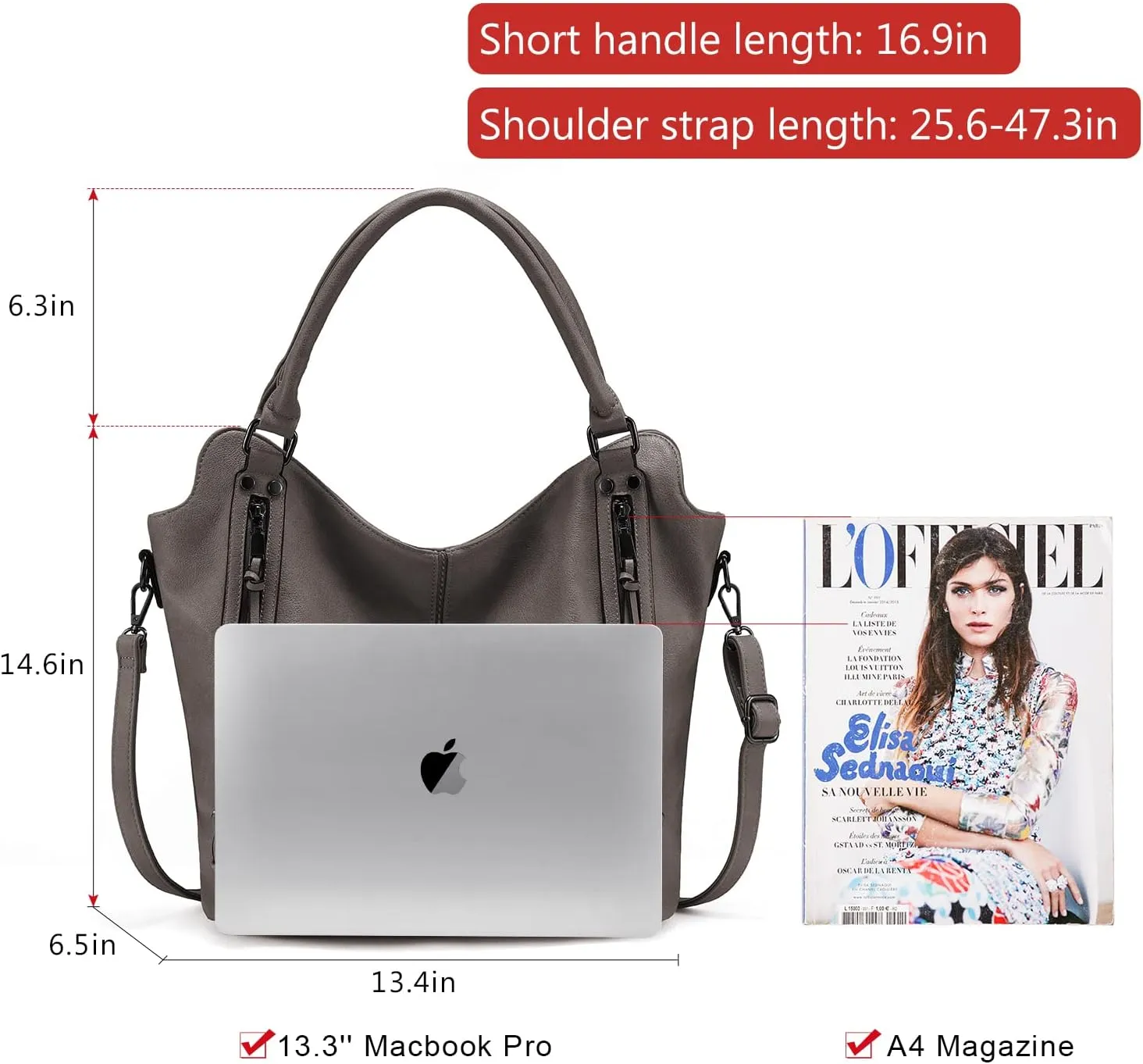 Concealed Carry Hobo Purse for Women Faux Leather Crossbody Shoulder Bags Large Tote Bag with Detachable Holster